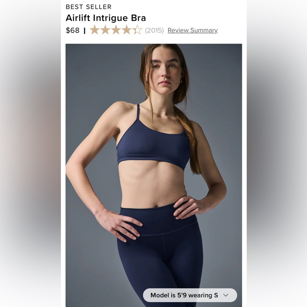 Alo Airlift Bra size M navy blue